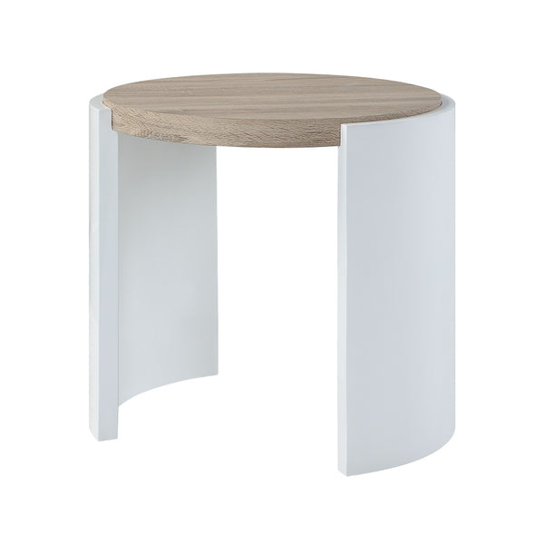 ACME Zoma White High Gloss & Oak End Table Model LV02415