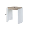 ACME Zoma White High Gloss & Oak End Table Model LV02415