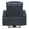 ACME Alair Blue & Black Leather Aire Power Motion Recliner with Bluetooth Speaker & Cooling Cup Holder Model LV02459