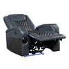 ACME Alair Blue & Black Leather Aire Power Motion Recliner with Bluetooth Speaker & Cooling Cup Holder Model LV02459