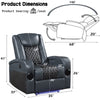ACME Alair Blue & Black Leather Aire Power Motion Recliner with Bluetooth Speaker & Cooling Cup Holder Model LV02459