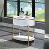 ACME Daveigh White High Gloss & Gold End Table Model LV02465