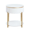ACME Daveigh White High Gloss & Gold End Table Model LV02465