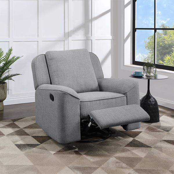 ACME Destiny Gray Linen Glider Recliner with Swivel Model LV02535