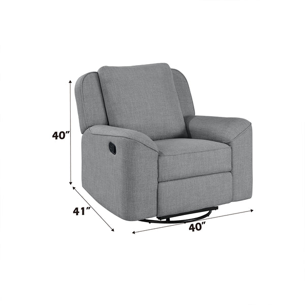 ACME Destiny Gray Linen Glider Recliner with Swivel Model LV02535