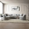 ACME Ivria Gray Boucle Sectional Sofa with 9 Pillows Model LV02541