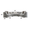 ACME Ivria Gray Boucle Sectional Sofa with 9 Pillows Model LV02541