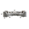 ACME Ivria Gray Boucle Sectional Sofa with 9 Pillows Model LV02541