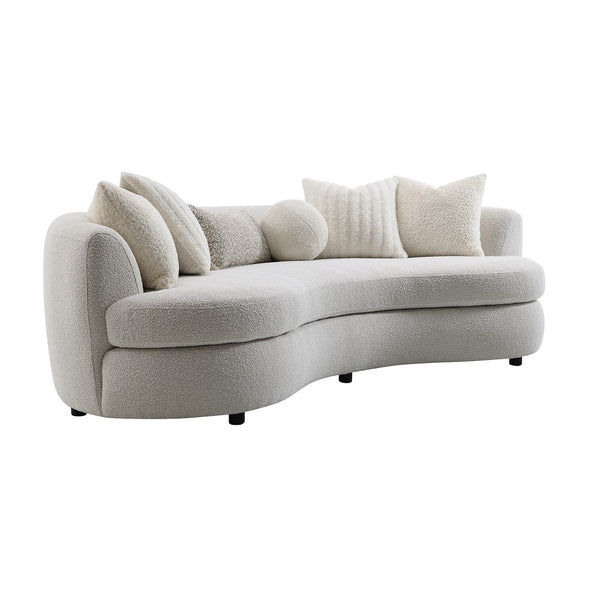 ACME Iniko Beige Boucle Sofa with 6 Pillows Model LV02542