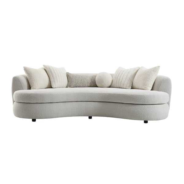 ACME Iniko Beige Boucle Sofa with 6 Pillows Model LV02542