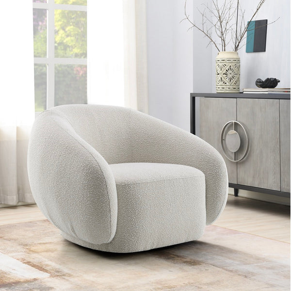 ACME Isabel Beige Boucle Chair with Swivel Model LV02543