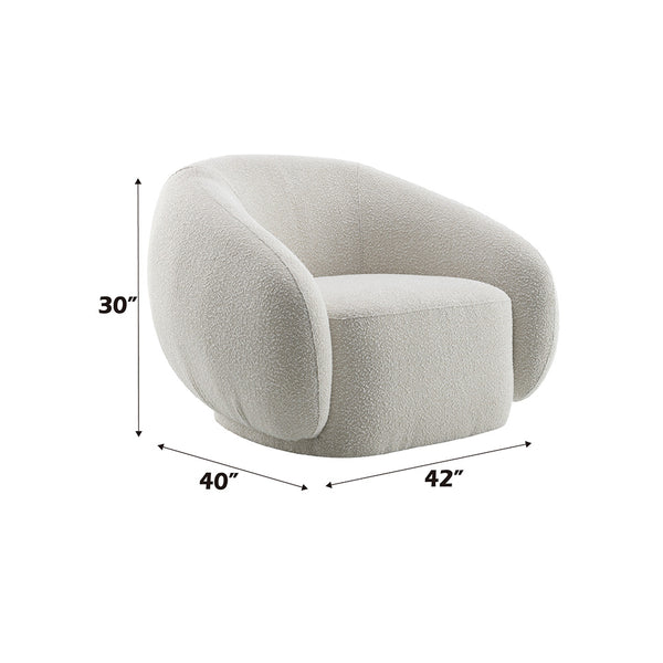 ACME Isabel Beige Boucle Chair with Swivel Model LV02543