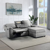 ACME Destiny Gray Linen Motion Sectional Sofa Model LV02567