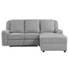 ACME Destiny Gray Linen Motion Sectional Sofa Model LV02567