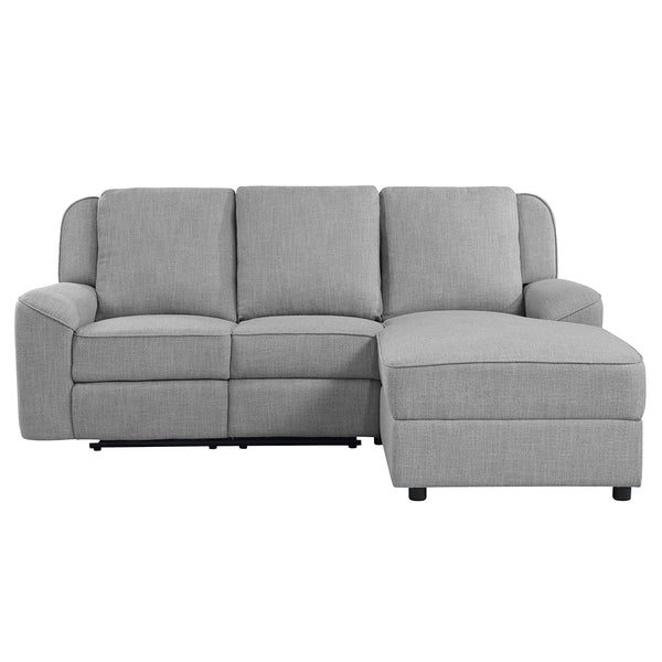 ACME Destiny Gray Linen Motion Sectional Sofa Model LV02567