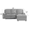 ACME Destiny Gray Linen Motion Sectional Sofa Model LV02567