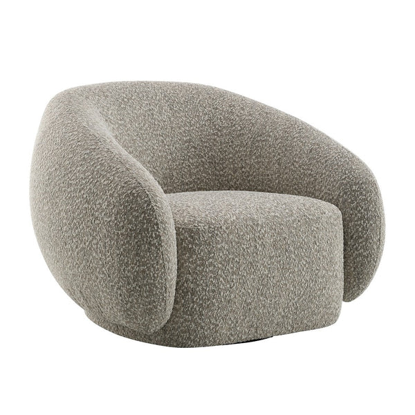 ACME Isabel 2 Tone Brown Boucle Chair with Swivel Model LV02568