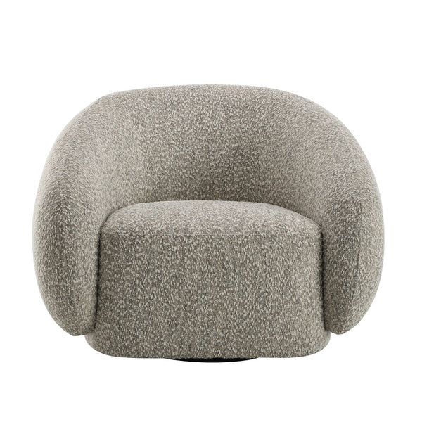 ACME Isabel 2 Tone Brown Boucle Chair with Swivel Model LV02568