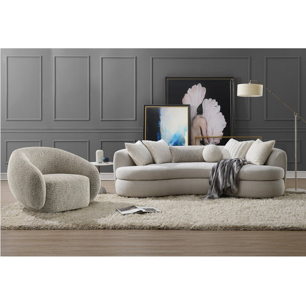 ACME Isabel 2 Tone Brown Boucle Chair with Swivel Model LV02568