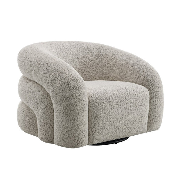 ACME Irma Gray Boucle Chair with Swivel Model LV02569