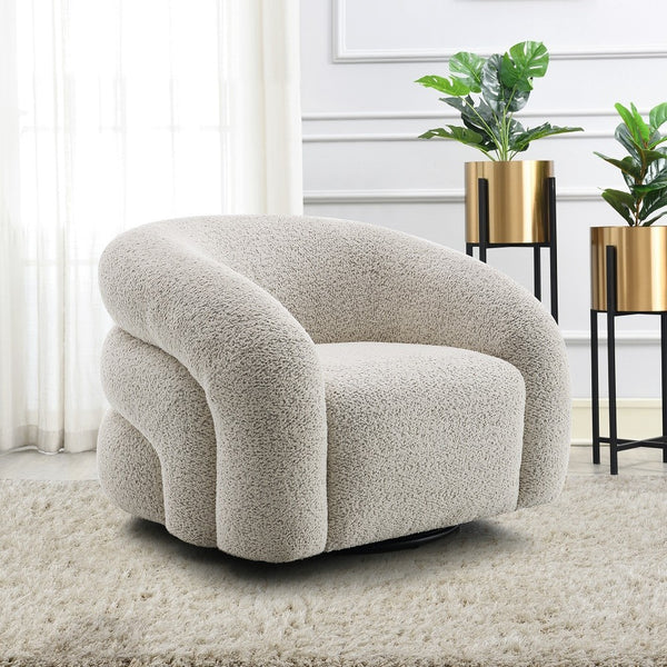 ACME Irma Gray Boucle Chair with Swivel Model LV02569