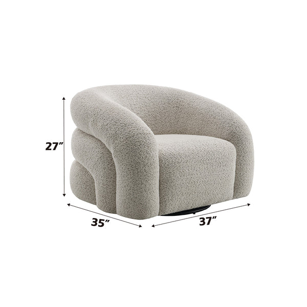 ACME Irma Gray Boucle Chair with Swivel Model LV02569