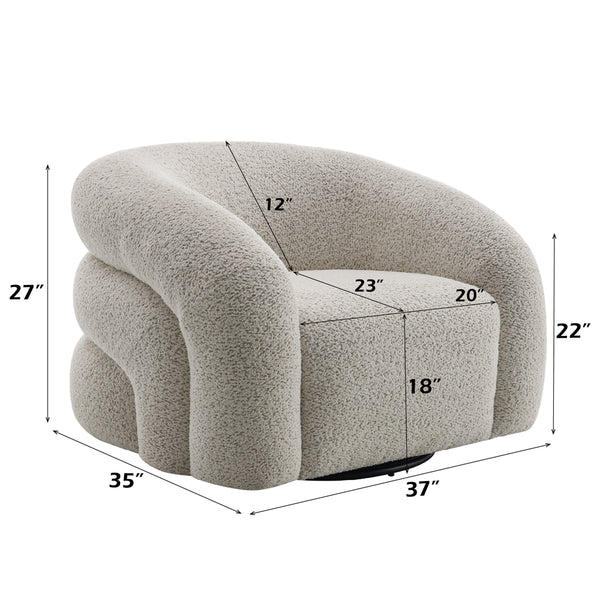 ACME Irma Gray Boucle Chair with Swivel Model LV02569
