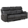 ACME Hirah Dark Gray Polish Microfiber Motion Sofa Model LV02570