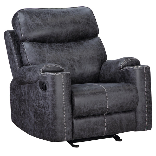 ACME Hirah Dark Gray Polish Microfiber Motion Glider Recliner Model LV02572