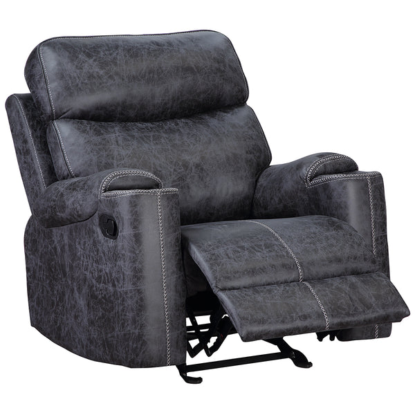 ACME Hirah Dark Gray Polish Microfiber Motion Glider Recliner Model LV02572