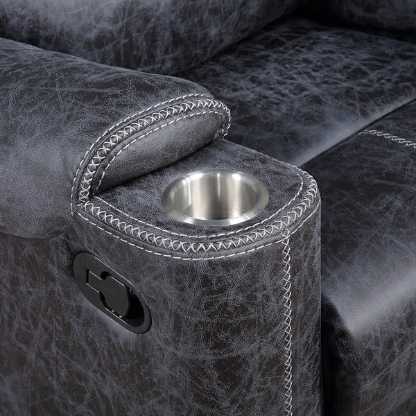 ACME Hirah Dark Gray Polish Microfiber Motion Glider Recliner Model LV02572