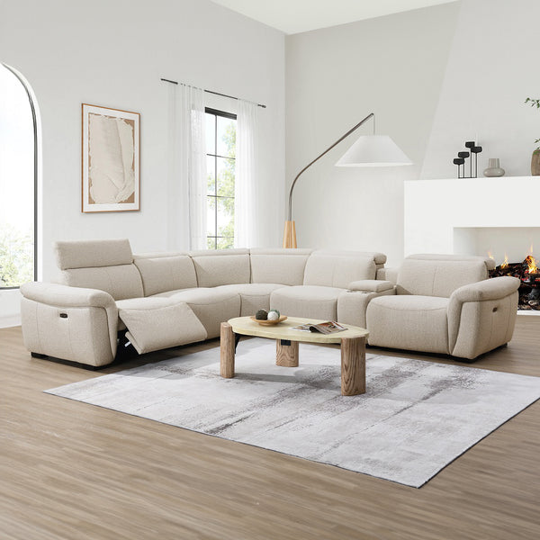 ACME Dayana Beige Boucle Power Motion Sectional Sofa Model LV02680