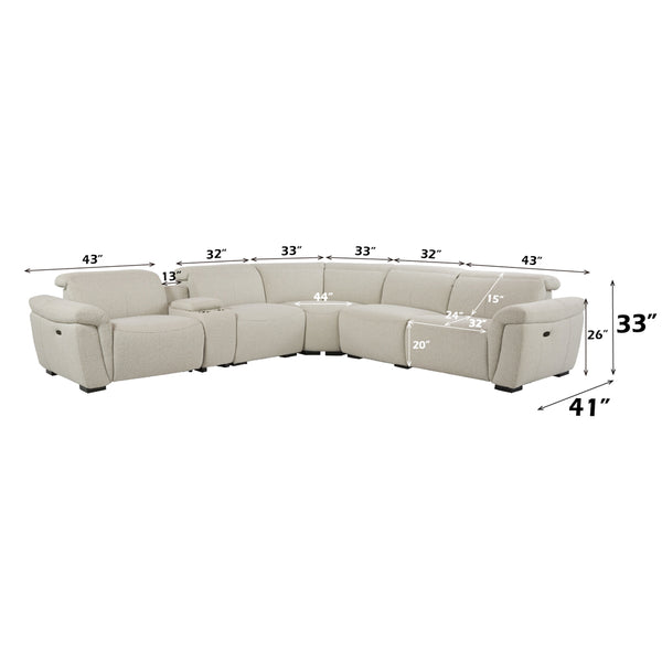 ACME Dayana Beige Boucle Power Motion Sectional Sofa Model LV02680