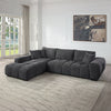 ACME Chosen Gray Chenille Sectional Sofa with 3 Pillows Model LV02720