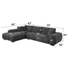 ACME Chosen Gray Chenille Sectional Sofa with 3 Pillows Model LV02720
