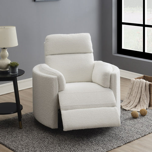 ACME Sagen Beige Boucle Glider Recliner with Swivel Model LV02733
