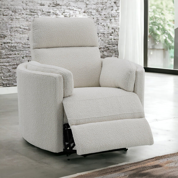 ACME Sagen Beige Boucle Glider Recliner with Swivel Model LV02733