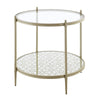 ACME Zaba Glass Top & Champagne End Table Model LV02756