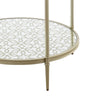 ACME Zaba Glass Top & Champagne End Table Model LV02756