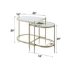 ACME Zaba Glass Top & Champagne Nesting Table Model LV02764
