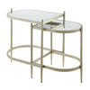 ACME Zaba Glass Top & Champagne Nesting Table Model LV02764