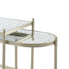 ACME Zaba Glass Top & Champagne Nesting Table Model LV02764