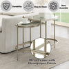 ACME Zaba Glass Top & Champagne Nesting Table Model LV02764