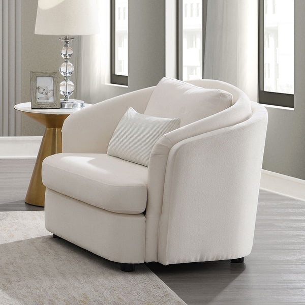 ACME Mariko Beige Linen Chair with Pillow Model LV02772