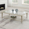 ACME Zaba Glass Top & Champagne Coffee Table Model LV02785