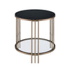 ACME Abisha Sintered Stone Top & Champagne End Table Model LV02816