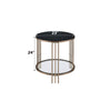 ACME Abisha Sintered Stone Top & Champagne End Table Model LV02816