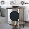ACME Abisha Sintered Stone Top & Champagne End Table Model LV02816
