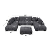 ACME Chosen Gray Chenille Sectional Sofa with 6 Pillows Model LV02840