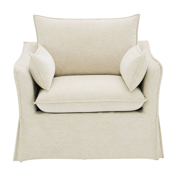 ACME Shane Beige Linen Chair with 2 Pillows Model LV02912